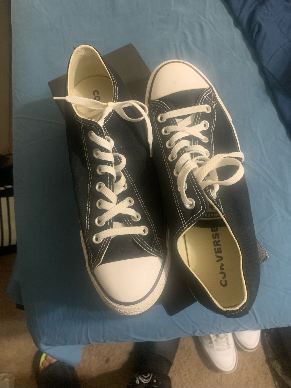 Converse Black Low-Top Canvas Sneakers with White Accents